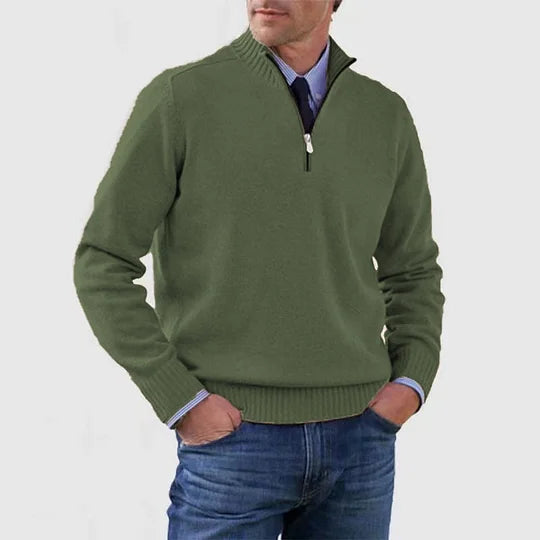 ROSSI ROMA | MAGLIONE ELEGANTE DA UOMO A MEZZA ZIP