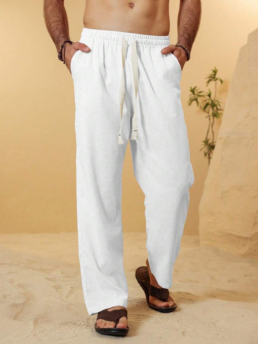 SIMONE  |  PANTALONI CROPPED IN LINO