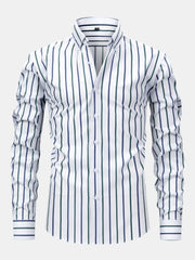 CAMICIA A MANICHE LUNGHE A RIGHE CON BOTTONI