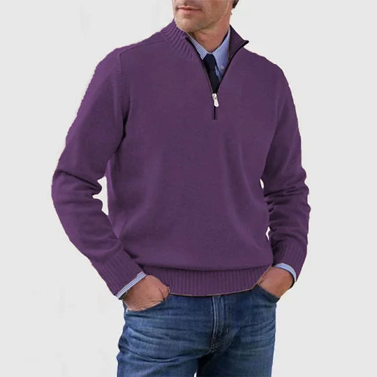 ROSSI ROMA | MAGLIONE ELEGANTE DA UOMO A MEZZA ZIP