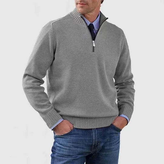 ROSSI ROMA | MAGLIONE ELEGANTE DA UOMO A MEZZA ZIP