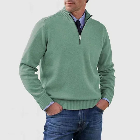 ROSSI ROMA | MAGLIONE ELEGANTE DA UOMO A MEZZA ZIP