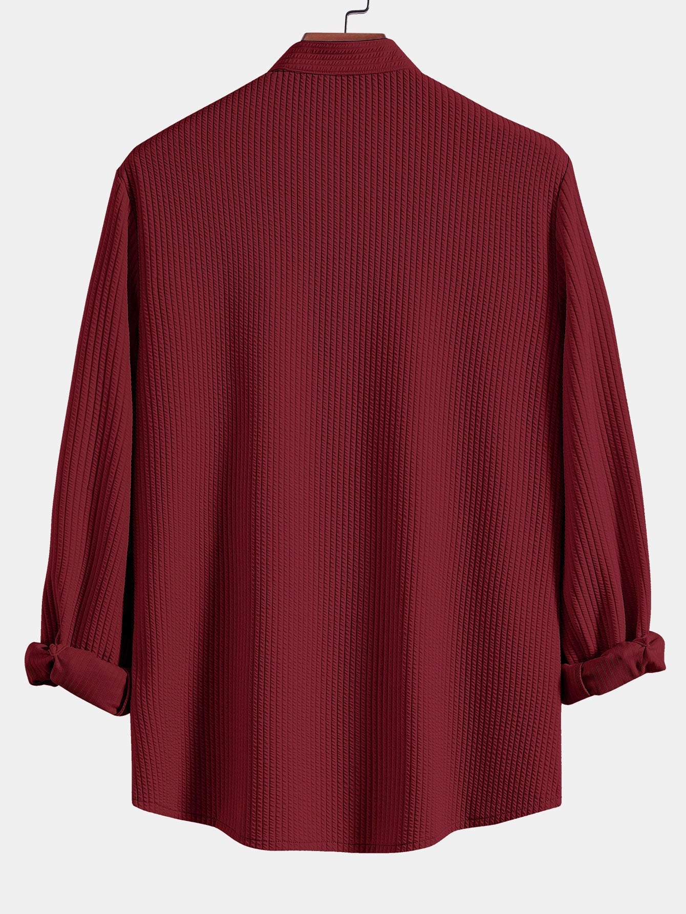 CAMICIA A MANICHE LUNGHE MUSCLE FIT A COSTE CON COLLO ALLA COREANA