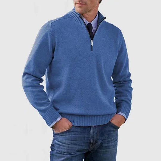 ROSSI ROMA | MAGLIONE ELEGANTE DA UOMO A MEZZA ZIP