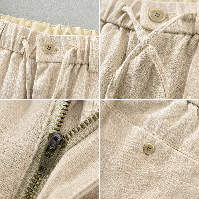 PANTALONI IN COTONE-LINO