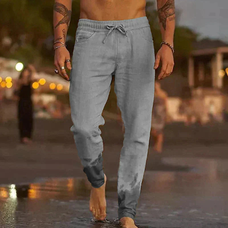 PANTALONI DA SPIAGGIA IN LINO
