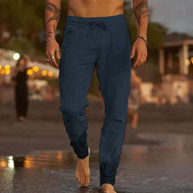PANTALONI DA SPIAGGIA IN LINO