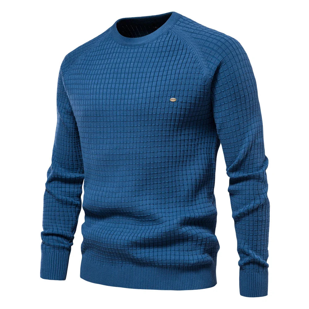 ROSSI ROMA™ | MAGLIONE DA UOMO CON MOTIVO A GRIGLIA