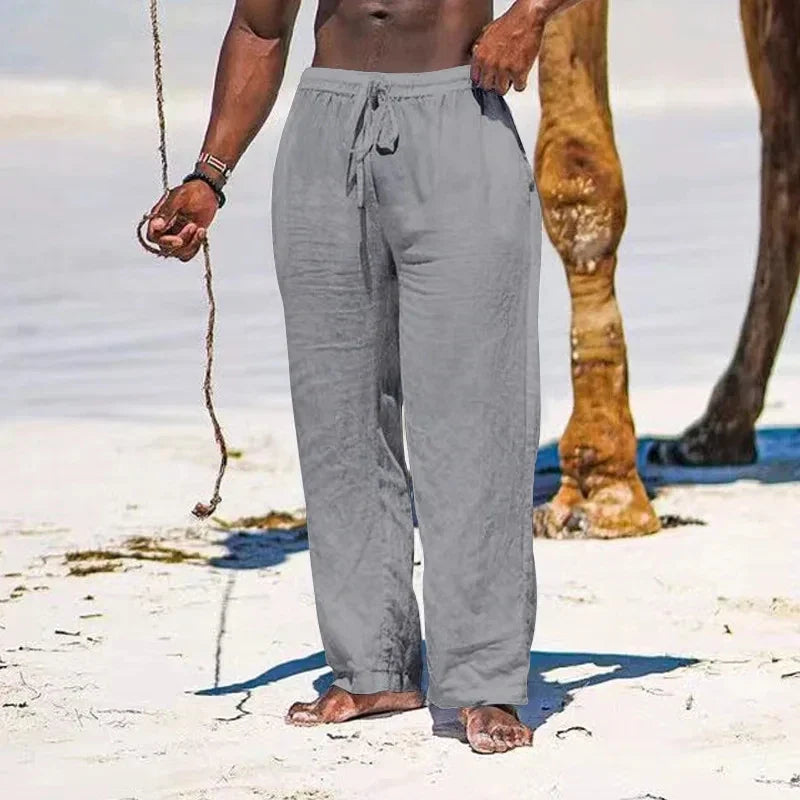 PANTALONI DA SPIAGGIA IN LINO