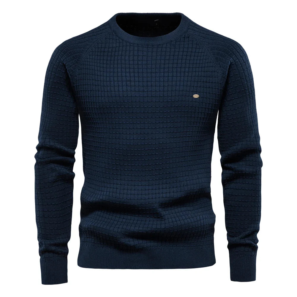 ROSSI ROMA™ | MAGLIONE DA UOMO CON MOTIVO A GRIGLIA