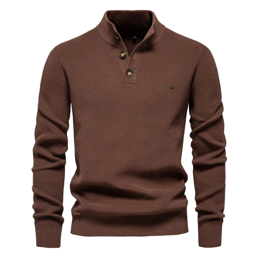 ROSSI ROMA™ | MAGLIONE DA UOMO CON DESIGN A BOTTONI