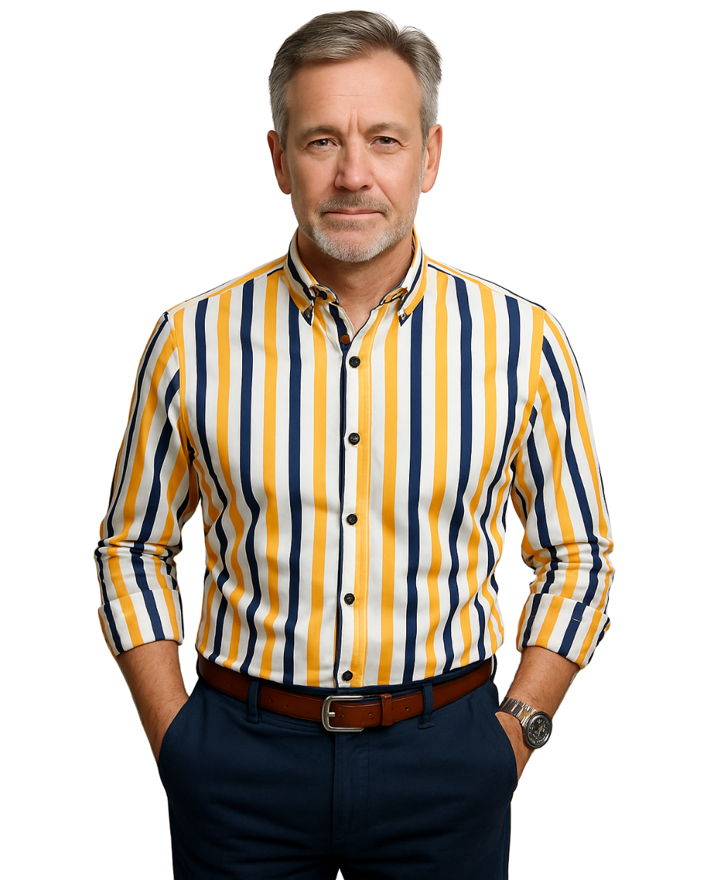 ROSSI ROMA | CAMICIA DA UOMO CASUAL A RIGHE