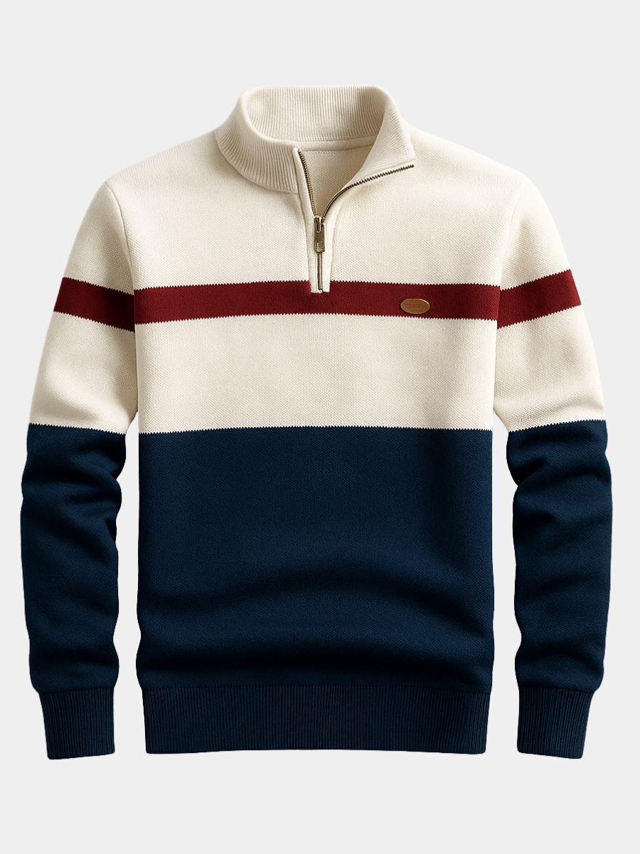 ROSSI ROMA | MAGLIONE DA UOMO CON ZIP AL COLLO