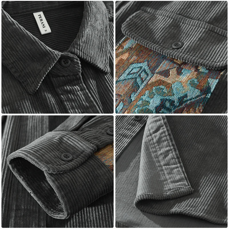 ORESTE | CAMICIA COMODA CON DISEGNO PATCHWORK