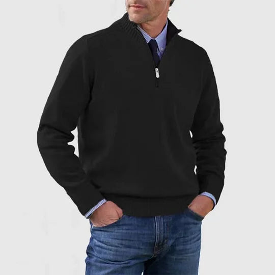 ROSSI ROMA | MAGLIONE ELEGANTE DA UOMO A MEZZA ZIP
