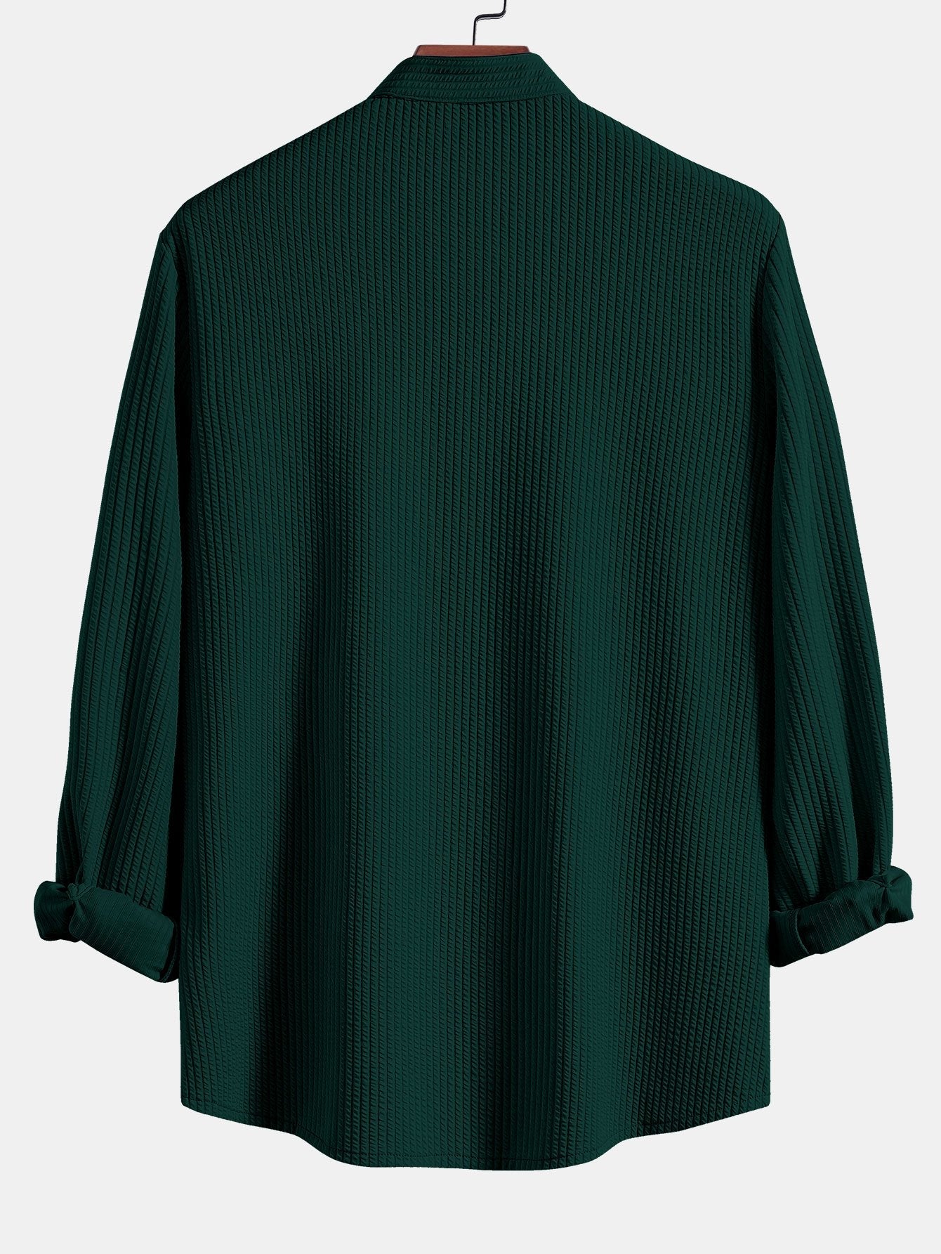 CAMICIA A MANICHE LUNGHE MUSCLE FIT A COSTE CON COLLO ALLA COREANA