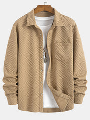 CAMICIA JACQUARD A RIGHE CON BOTTONI