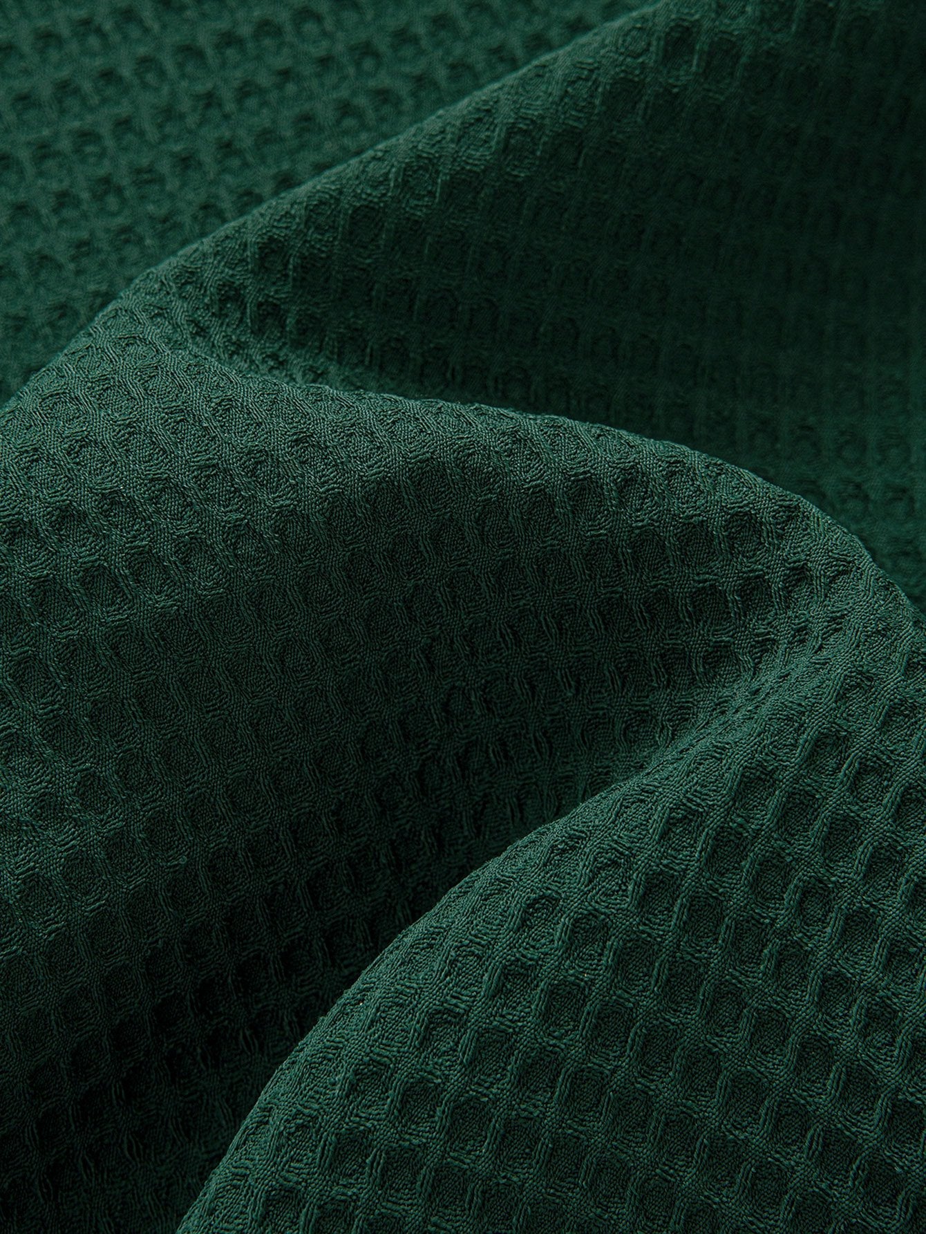 CAMICIA A MANICHE LUNGHE IN WAFFLE CON COLLO CUBANO