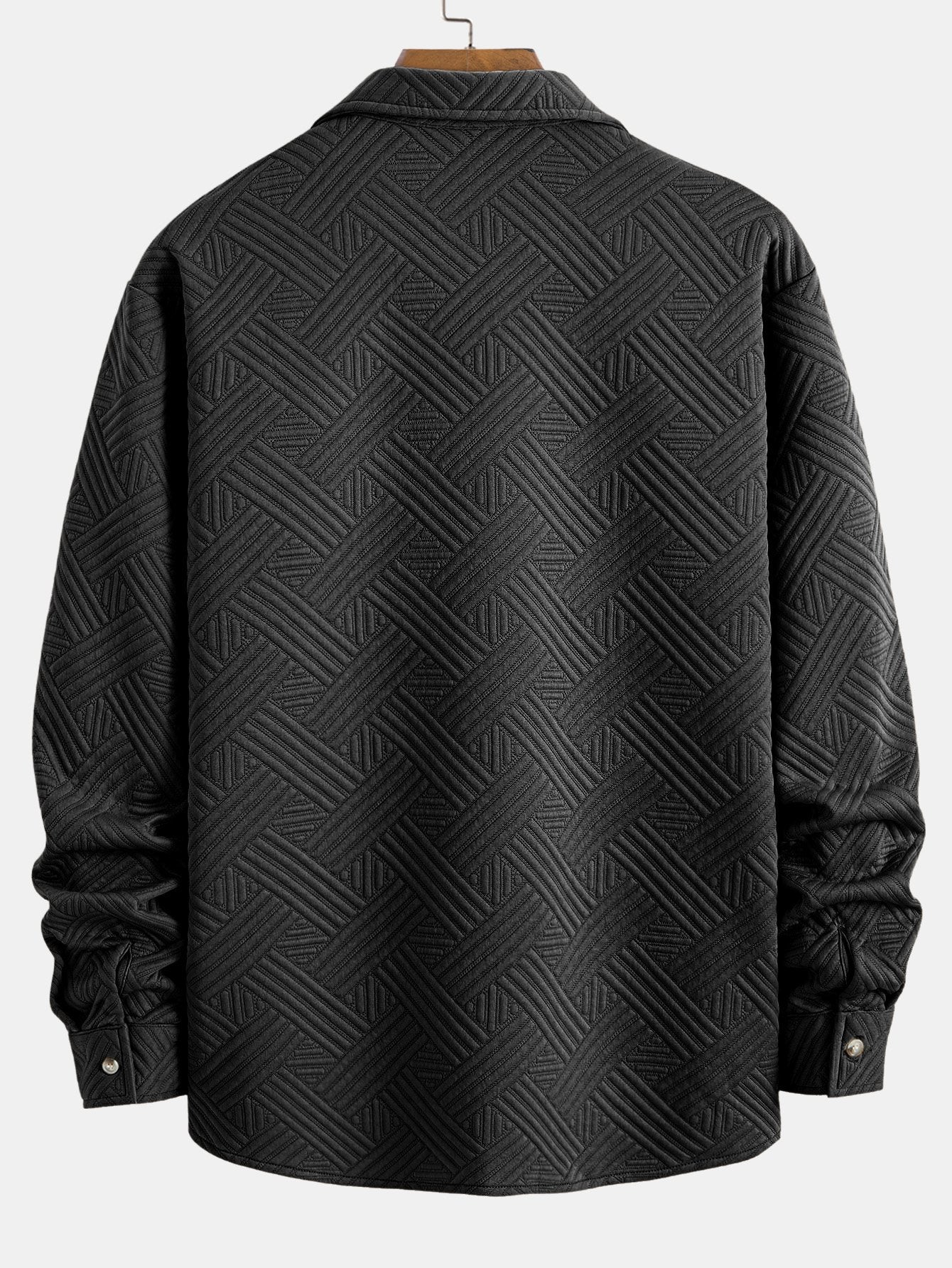 CAMICIA JACQUARD A RIGHE CON BOTTONI