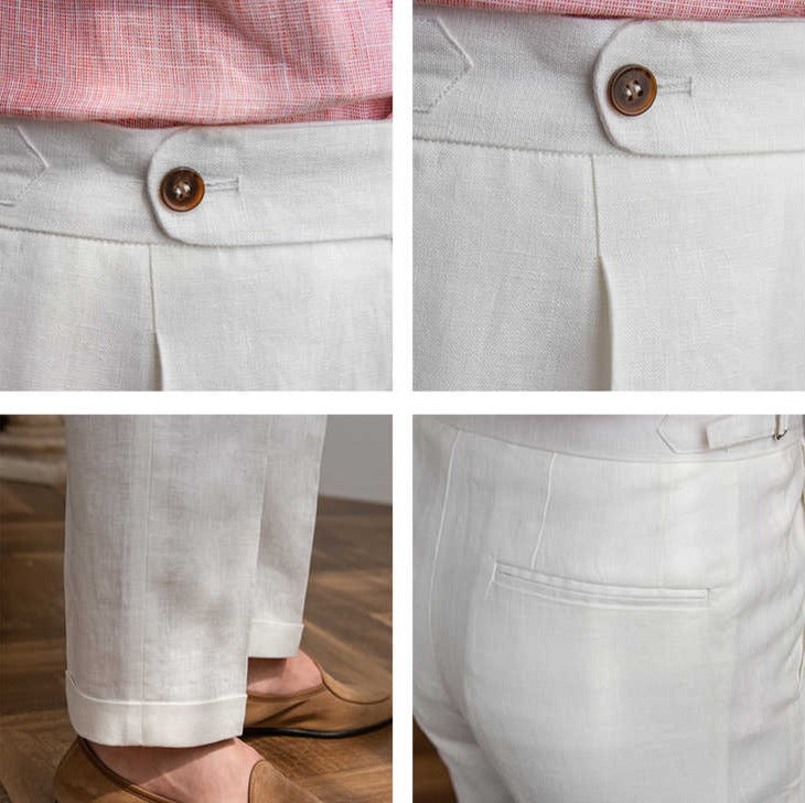 St. Barts | Pantaloni in Lino con Pinces