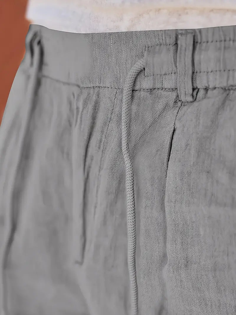 NICHOLS | PANTALONI LARGHI IN LINO CON COULISSE