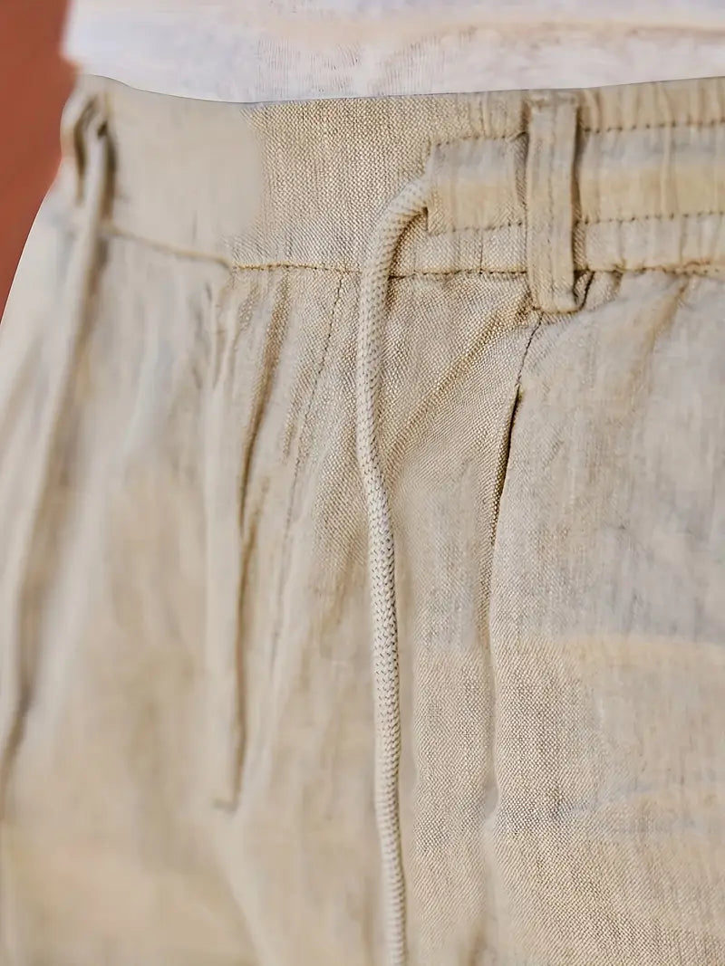 NICHOLS | PANTALONI LARGHI IN LINO CON COULISSE