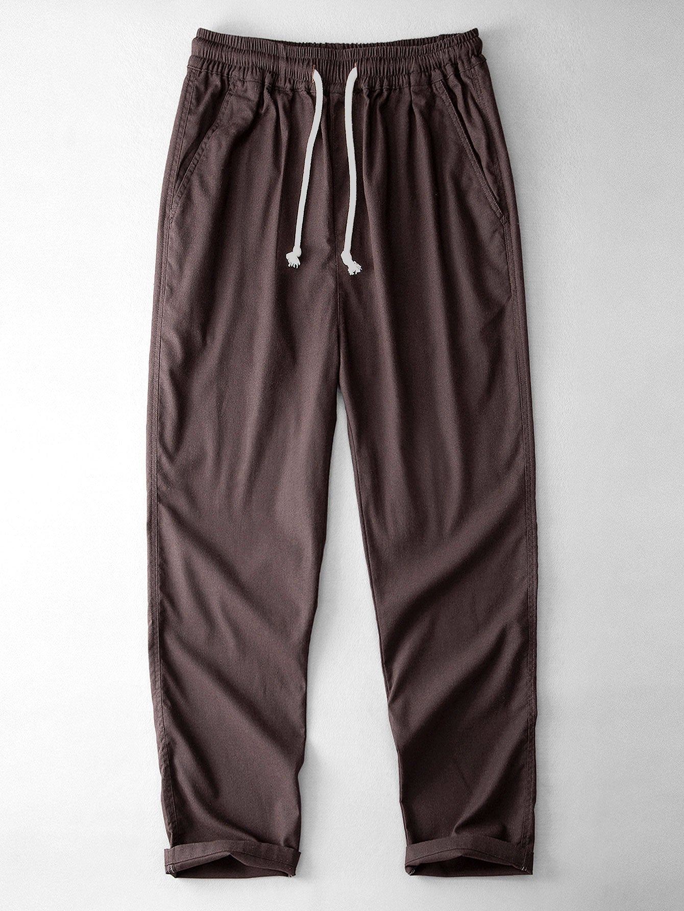 CAMICIA A RIGHE ALL'UNCINETTO CON BOTTONI & PANTALONI IN LINO CON GAMBA DRITTA