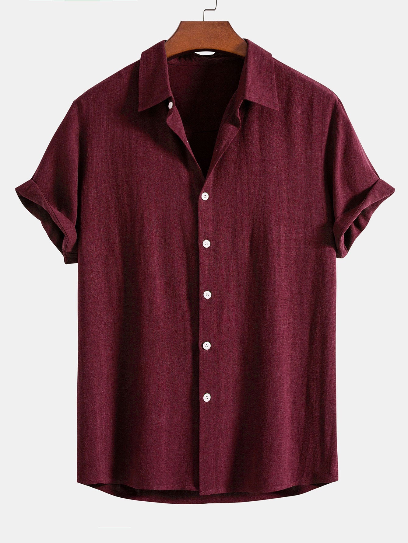 CAMICIA IN MISTO LINO E RAYON CON BOTTONI & PANTALONI IN LINO A GAMBA DRITTA