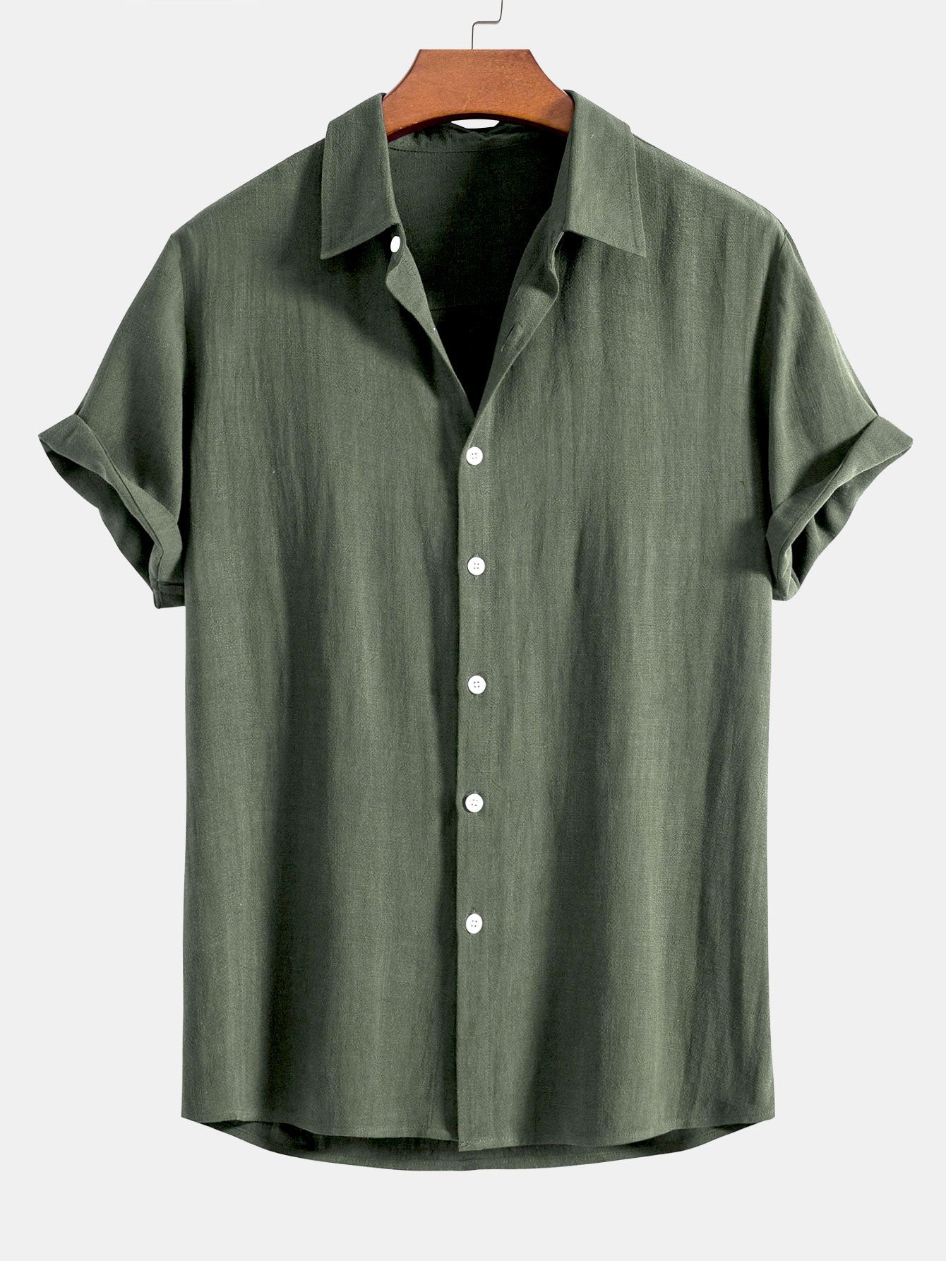 CAMICIA IN MISTO LINO E RAYON CON BOTTONI & PANTALONI IN LINO A GAMBA DRITTA