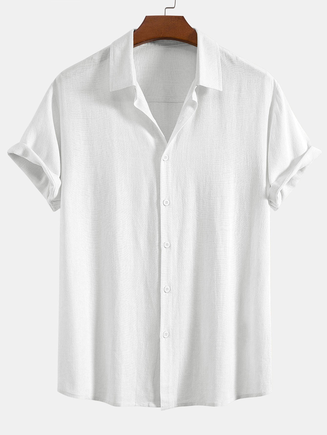 CAMICIA IN MISTO LINO E RAYON CON BOTTONI & PANTALONI IN LINO A GAMBA DRITTA