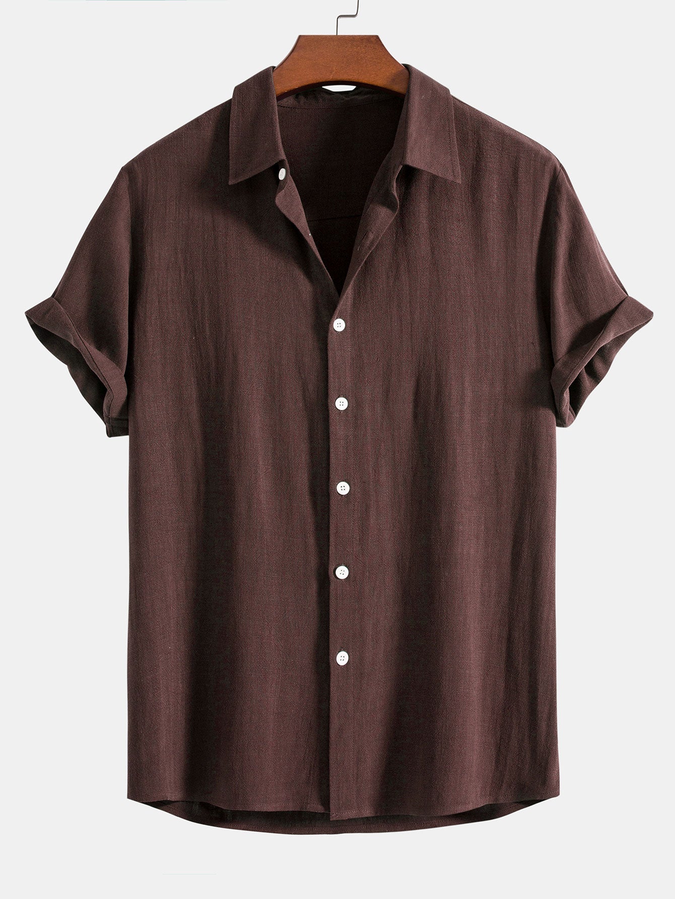 CAMICIA IN MISTO LINO E RAYON CON BOTTONI & PANTALONI IN LINO A GAMBA DRITTA