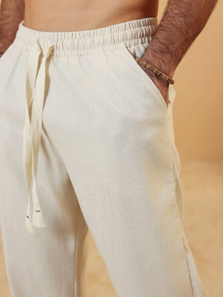 SIMONE  |  PANTALONI CROPPED IN LINO 