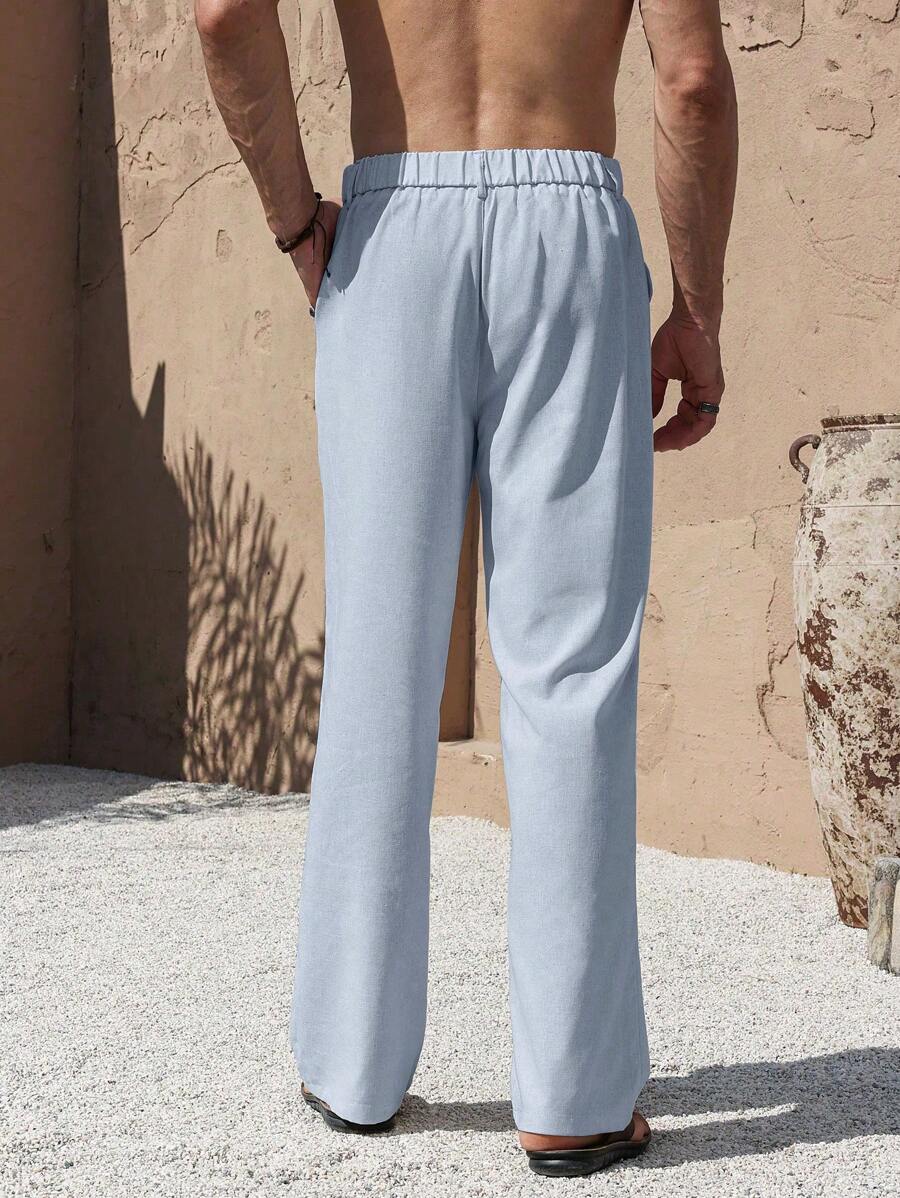 PANTALONI IN LINO CON TASCHE