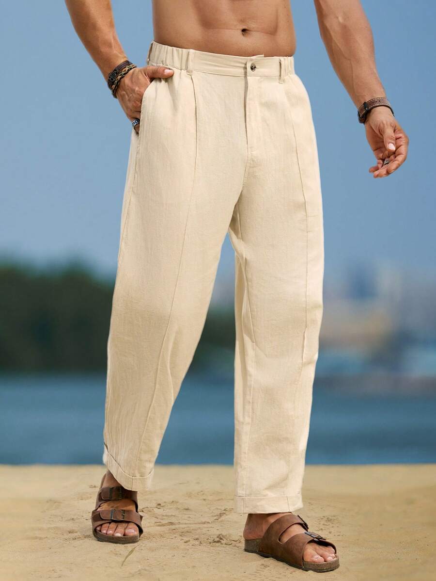 SIMONE  |  PANTALONI CROPPED IN LINO 