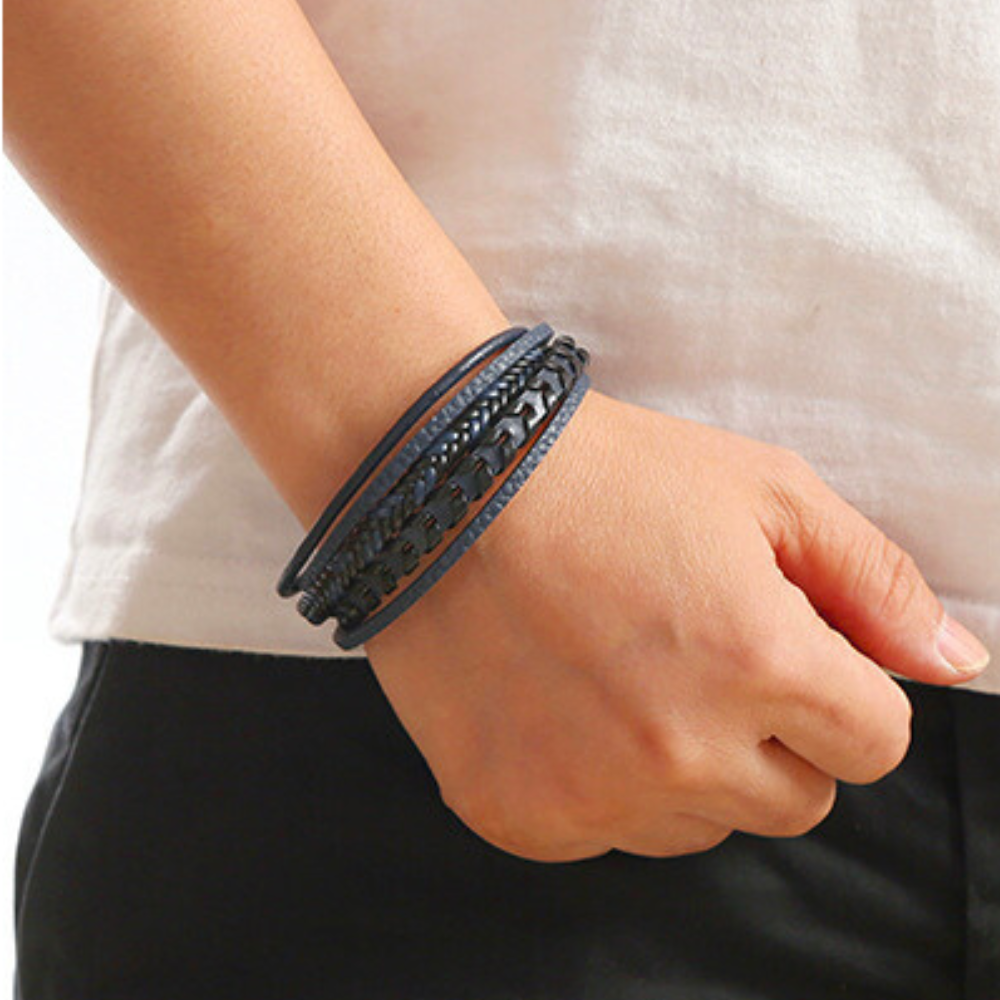 ROSSI ROMA | BRACCIALE DA UOMO DI PELLE DI LUSSO