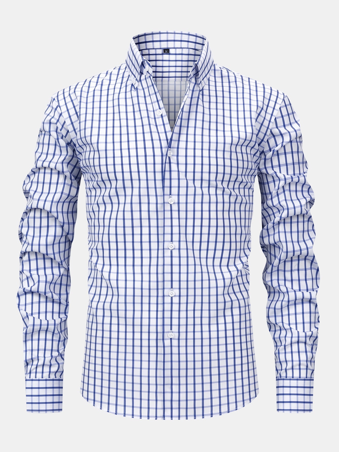 CAMICIA A MANICHE LUNGHE A QUADRETTI CON BOTTONI