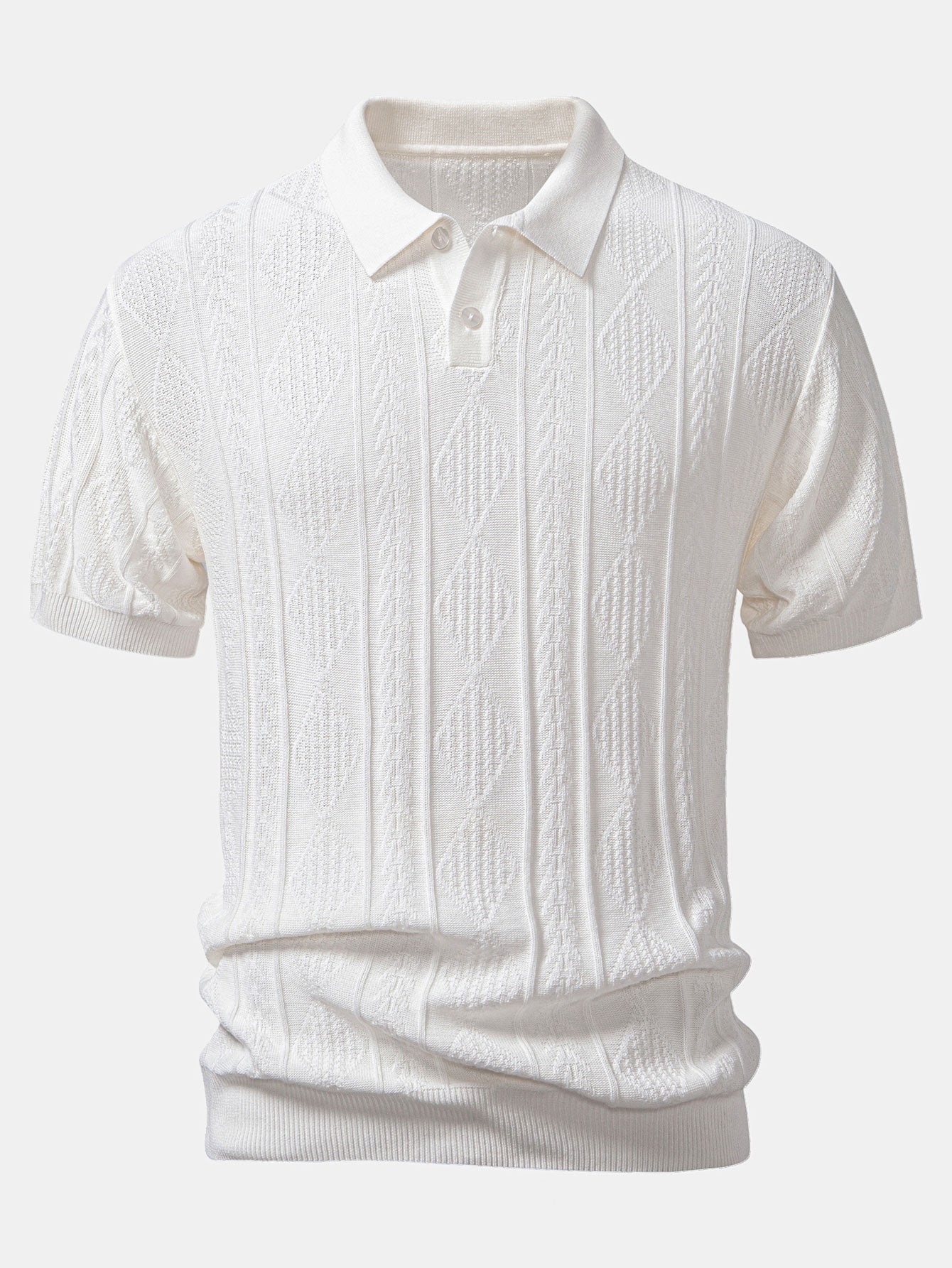 POLO IN JACQUARD GEOMETRICO & PANTALONI SLIM FIT AFFUSOLATI
