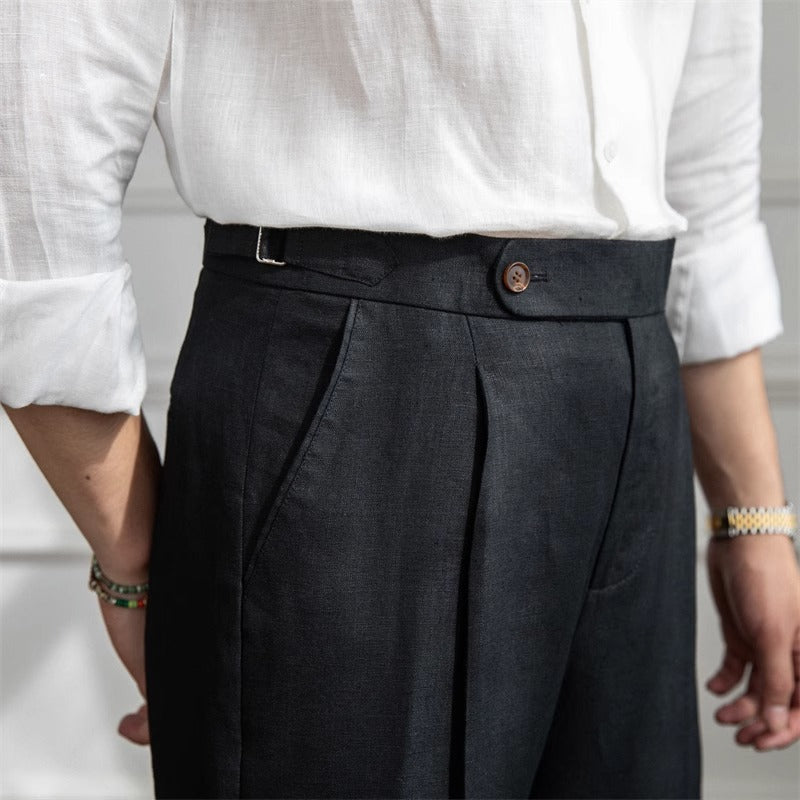 St. Barts | Pantaloni in Lino con Pinces
