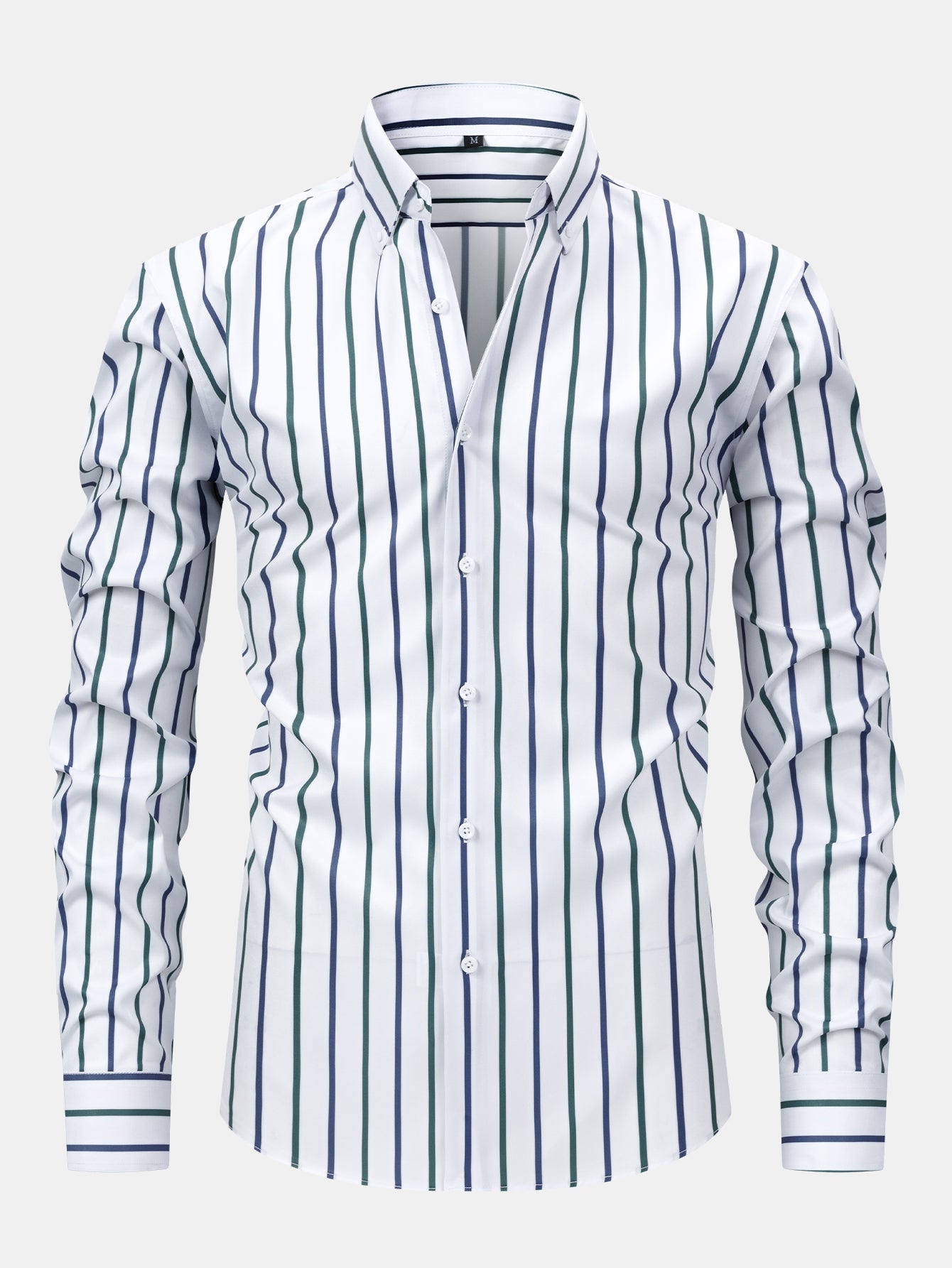 CAMICIA A MANICHE LUNGHE A RIGHE CON BOTTONI