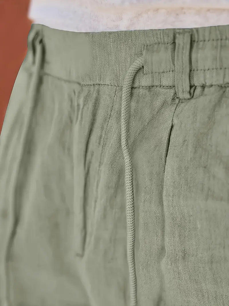 NICHOLS | PANTALONI LARGHI IN LINO CON COULISSE
