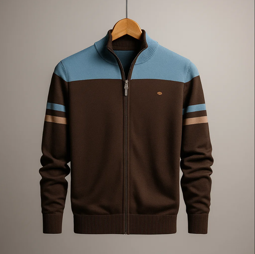 ROSSI ROMA | FELPA DA UOMO COLORBLOCK CON ZIP