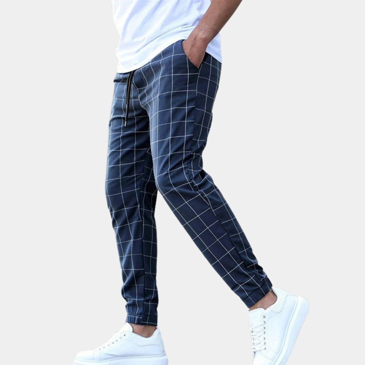 COLOMBO | PANTALONI JOGGER A QUADRI DA UOMO