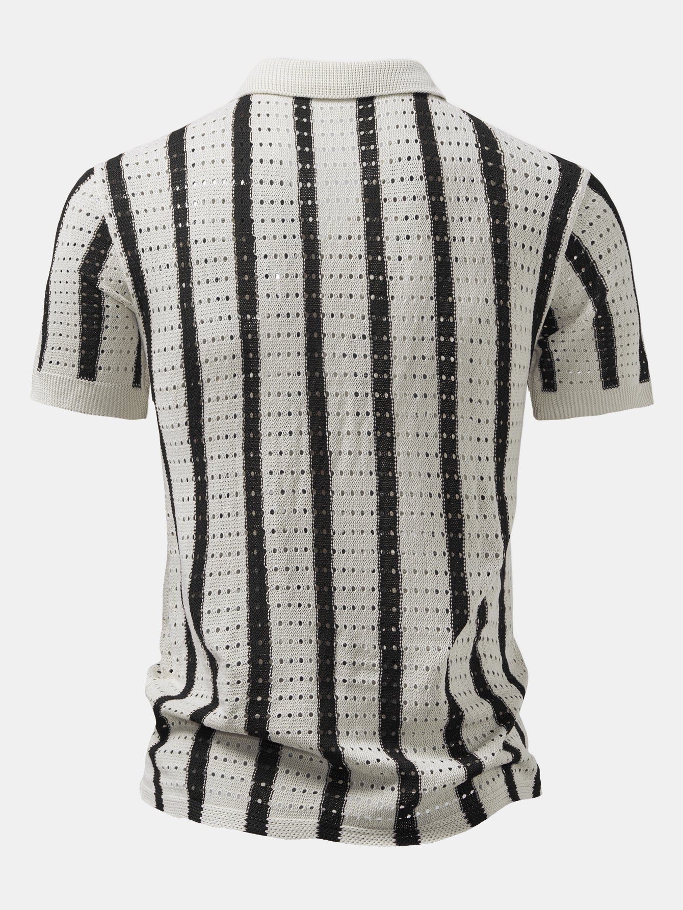 CAMICIA A RIGHE CON OCCHIELLI LAVORATI A MAGLIA & PANTALONI DI LINO A GAMBA DRITTA