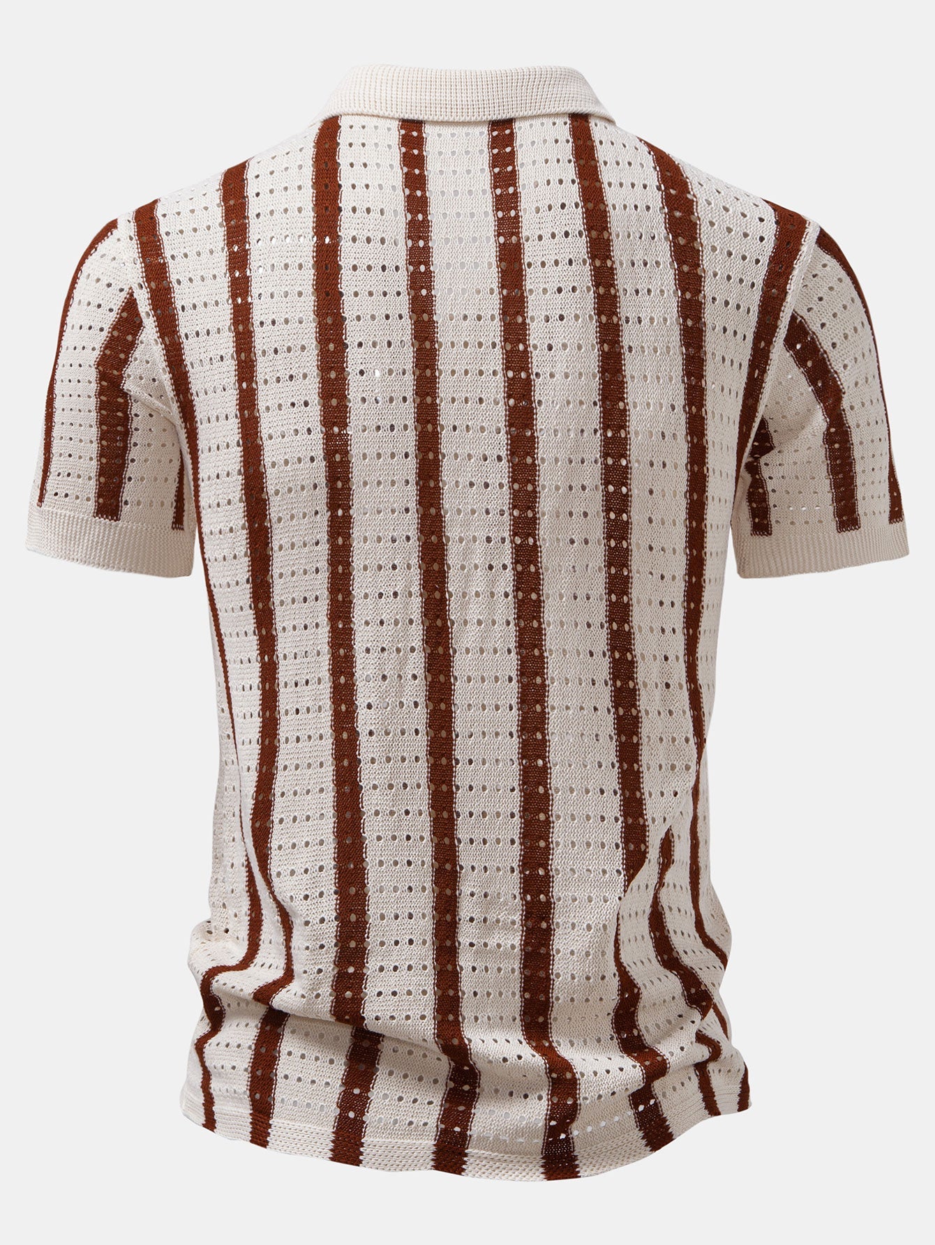 CAMICIA A RIGHE CON OCCHIELLI LAVORATA A MAGLIA