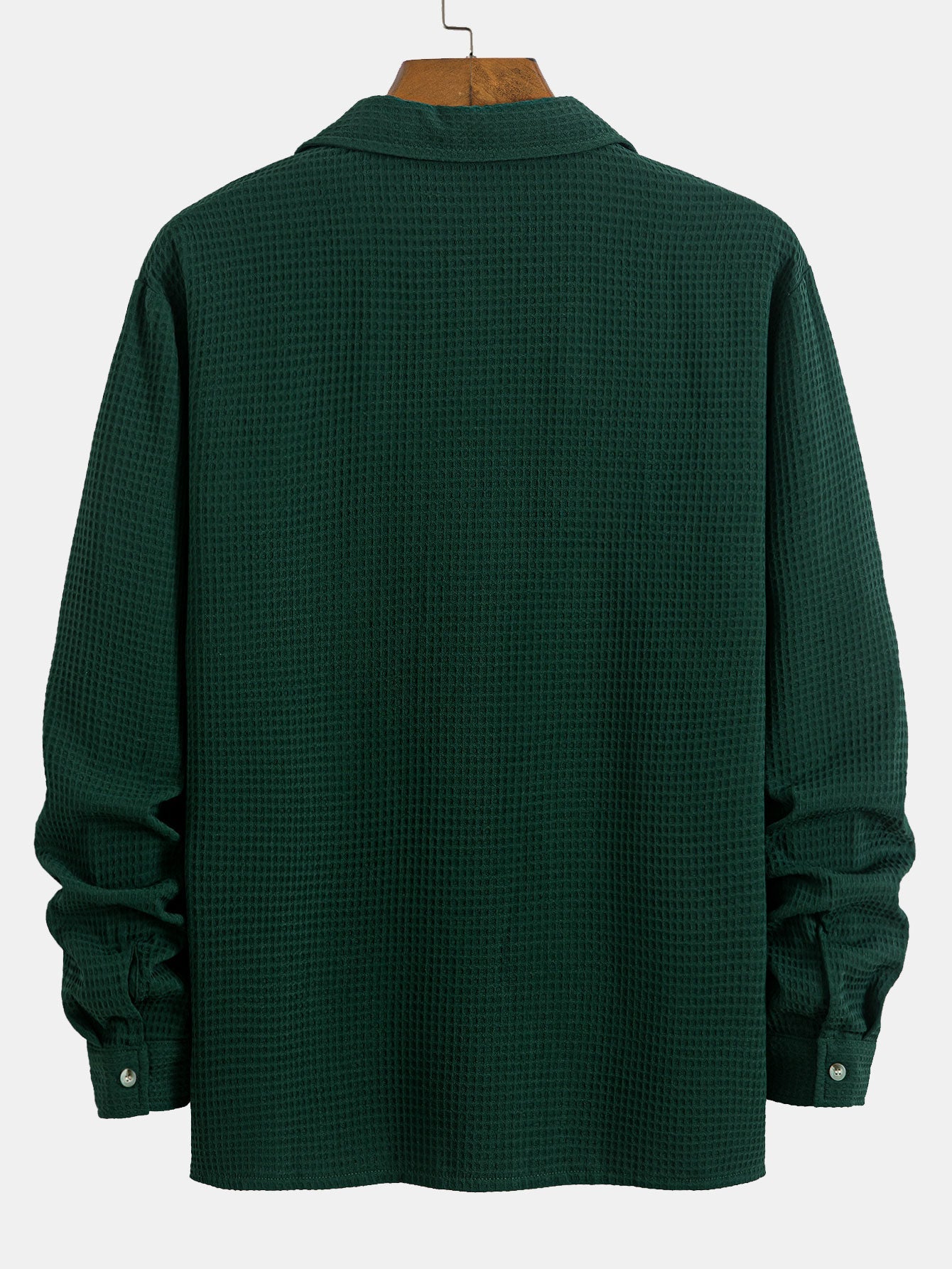 CAMICIA A MANICHE LUNGHE IN WAFFLE CON COLLO CUBANO
