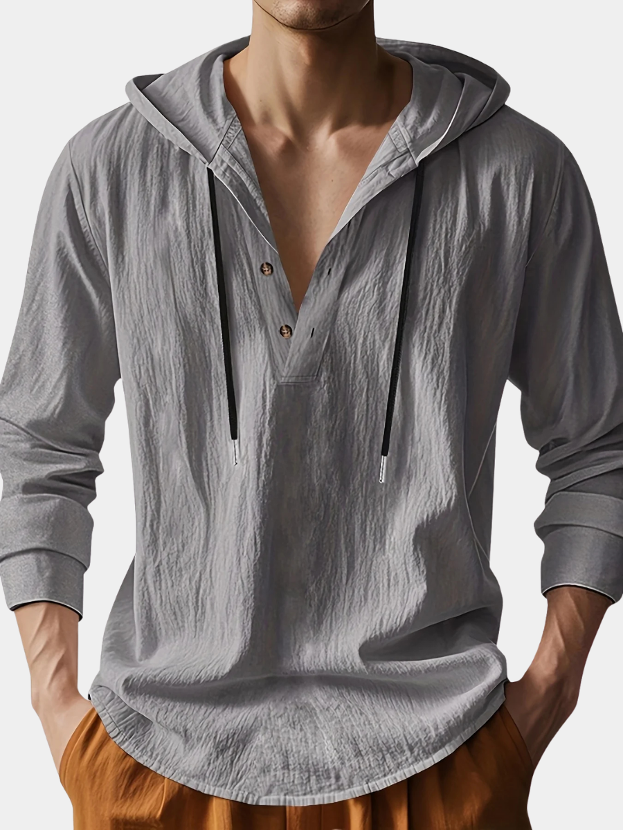 ROSSI ROMA | CAMICIA IN LINO CON CAPPUCCIO DI LUSSO