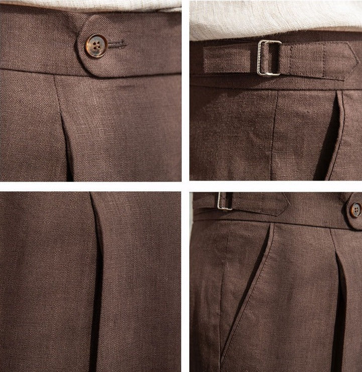 St. Barts | Pantaloni in Lino con Pinces