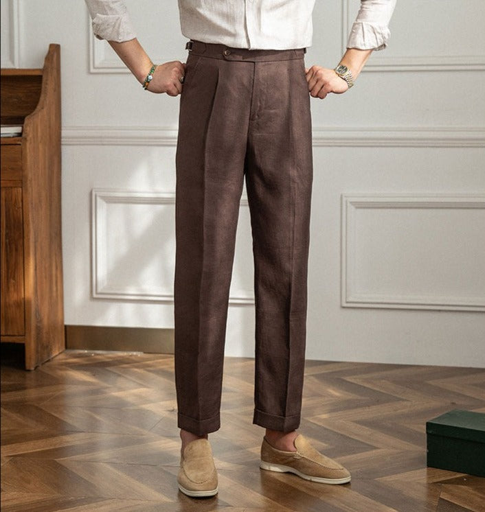 St. Barts | Pantaloni in Lino con Pinces