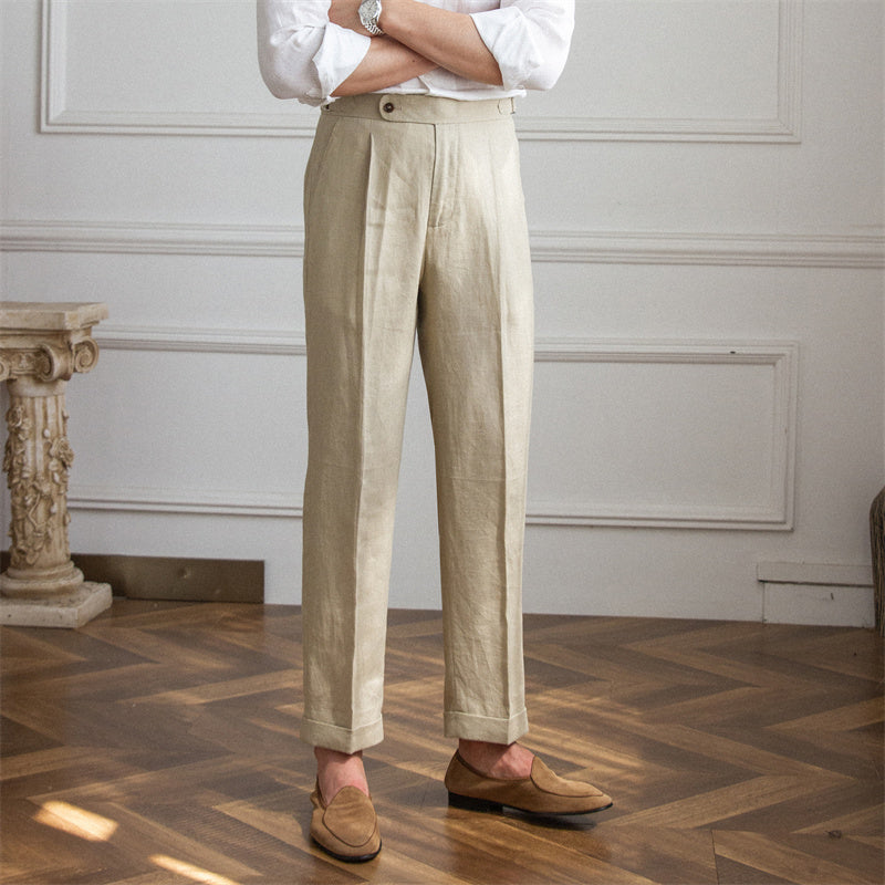 St. Barts | Pantaloni in Lino con Pinces