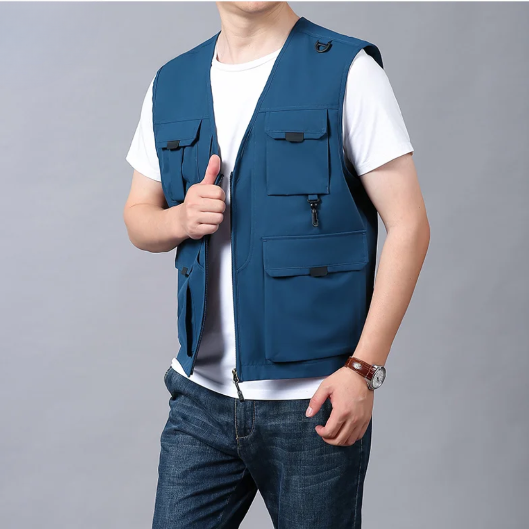 GILET CARGO TRASPIRANTE MULTI-TASCHE